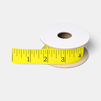 Tapemaat Imperial Inches Ruler Yellow Ribbon Satijnen Lint