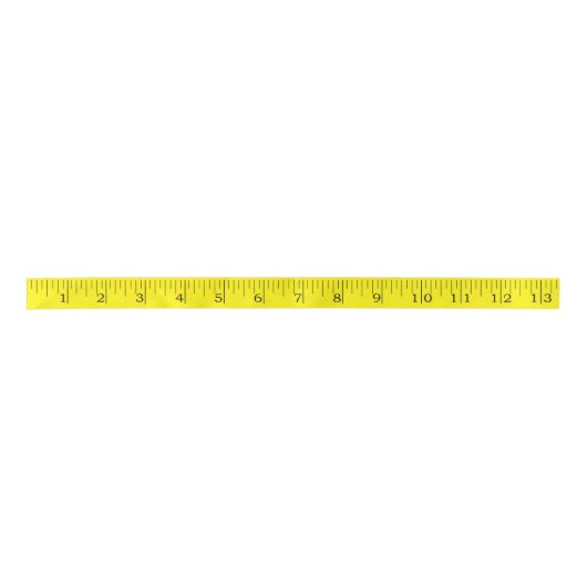 Tapemaat Imperial Inches Ruler Yellow Ribbon Satijnen Lint (Voorkant)