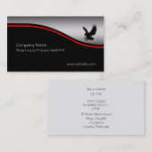 Tapende arend, rode swoosh, metaalachtig effect visitekaartje (Voorkant / Achterkant)