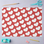 Tapepapier met rode en witte harten tissuepapier (Craft)