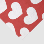 Tapepapier met rode en witte harten tissuepapier (Detail)