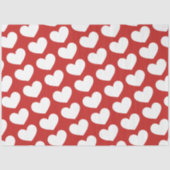 Tapepapier met rode en witte harten tissuepapier (Voorkant)