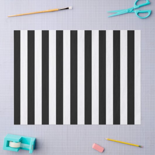 Tapepapier met zwart-wit streep tissuepapier (Craft)