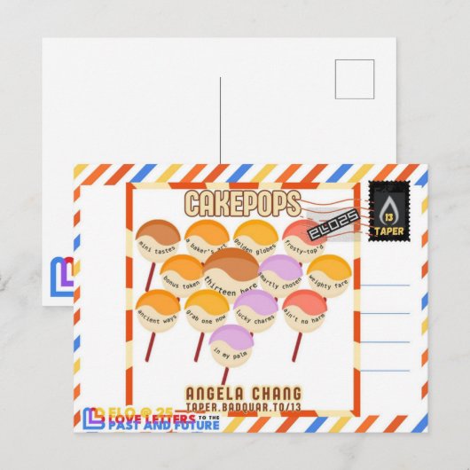 Taper:CakePops Hallo vanuit ELO2025 Feestdagenkaart (Voorkant / Achterkant)