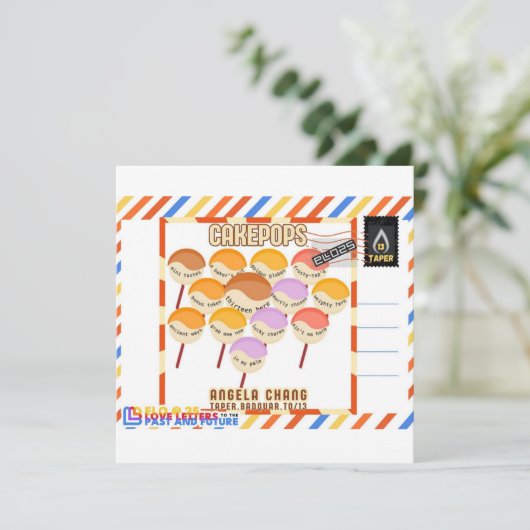 Taper:CakePops Hello From ELO2025 Feestdagenkaart (Staand voorkant)