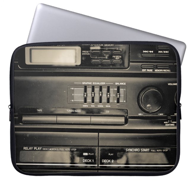 Taperecorder Laptop Sleeve (Voorkant)