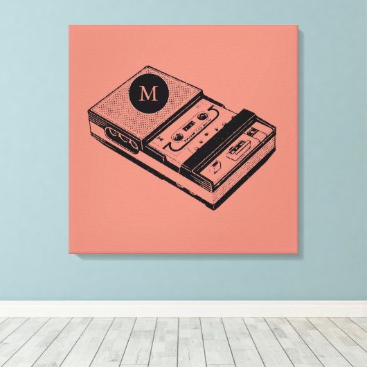  taperecorder Monogram Canvas afdrukken (Insitu (Houten vloer))
