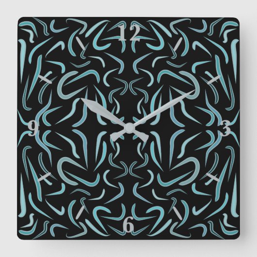 Tapered Outline Shapes Filled With Aquatic Colors Vierkante Klok (Voorkant)