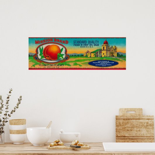 Taperlabel Mission Peach Poster (Keuken)