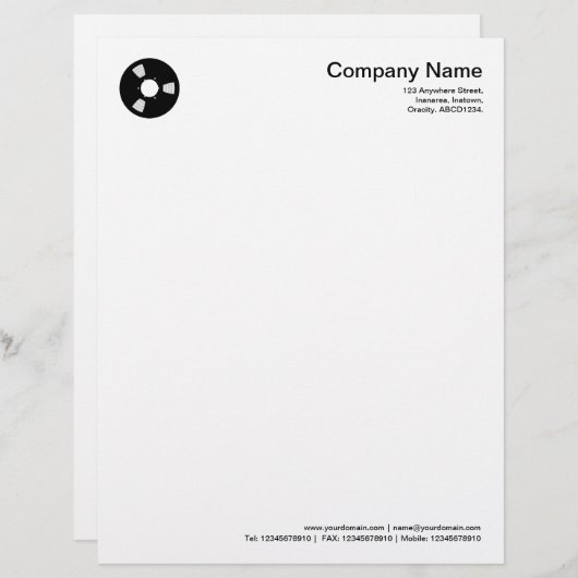 Tapespool - zwart custom briefhoofd (Voorkant / Achterkant)