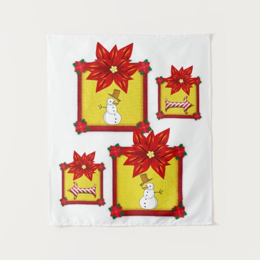 Tapestries Poinsettia Wandkleed (Voorkant)