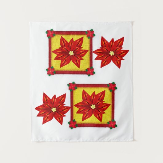 Tapestries Poinsettia Wandkleed (Voorkant)