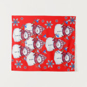 Tapestries Snowman Wandkleed (Voorkant (horizontaal))