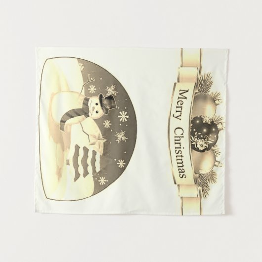 Tapestries Snowman Wandkleed (Voorkant (horizontaal))