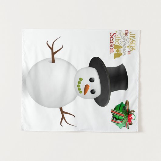 Tapestries Snowman Wandkleed (Voorkant (horizontaal))