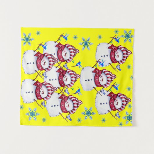 Tapestries Snowman Wandkleed (Voorkant (horizontaal))