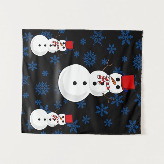 Tapestries Snowman Wandkleed (Voorkant (horizontaal))