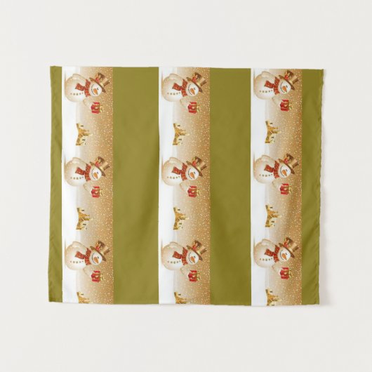 Tapestries Snowman Wandkleed (Voorkant (horizontaal))