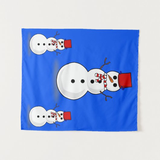 Tapestries Snowman Wandkleed (Voorkant (horizontaal))