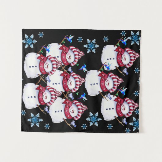 Tapestries Snowman Wandkleed (Voorkant (horizontaal))