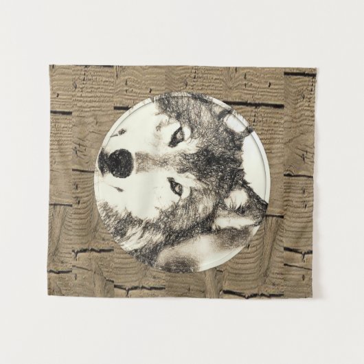 Tapestries Wolf Wandkleed (Voorkant (horizontaal))