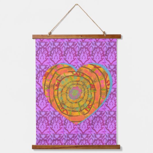 Tapestry - Aztec Heart Design Hangend Wandkleed (Voorkant)