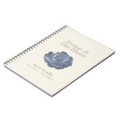  Tapestry Blue Roos Memorial Guest Book Notitieboek (Linkerzijde)