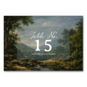 Tapestry Blue Toile Vintage Woodland Table Number Kaart (Voorkant)