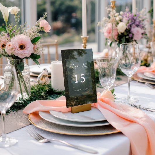 Tapestry Blue Toile Vintage Woodland Table Number Kaart