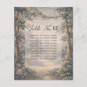 Tapestry Blue Toile wedding table seating chart (Voorkant)