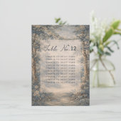 Tapestry Blue Toile wedding table seating chart (Staand voorkant)