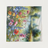 Tapestry Creek Wildflower Waterscape Zomerbloem Wandkleed (Voorkant (horizontaal))