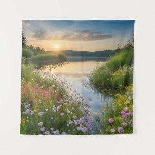 Tapestry Creek Wildflowers Waterschap Botanisch Wandkleed