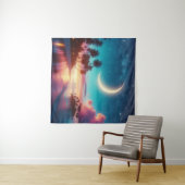 Tapestry Crescent Moon Tropical Beach Art Wandkleed (In Situ (horizontaal))