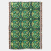 Tapestry featuring a pattern of green tropical  deken (Voorkant Verticaal)