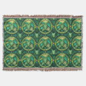 Tapestry featuring a pattern of green tropical  deken (Voorkant)
