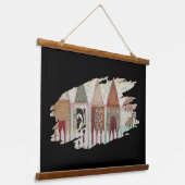 Tapestry - Fenced Houses Brushstroke Hangend Wandkleed (Gebogen)