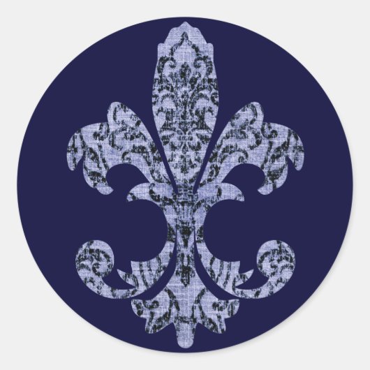 Tapestry Fleur de lis 1 Ronde Sticker (Voorkant)