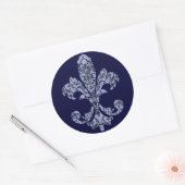 Tapestry Fleur de lis 1 Ronde Sticker (Envelop)