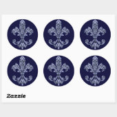 Tapestry Fleur de lis 1 Ronde Sticker (Vel)