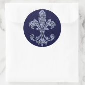 Tapestry Fleur de lis 1 Ronde Sticker (Tas)
