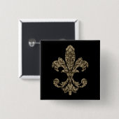 Tapestry Fleur de lis 4 Vierkante Button 5,1 Cm (Voorkant /achterkant)