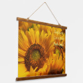 Tapestry Geel Zonnebloemen Gezegde Hout Topped Hangend Wandkleed (Gebogen)