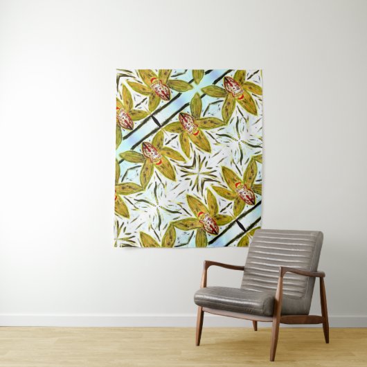 Tapestry Groene Cymbidium Orchidee Wandkleed (In situ)