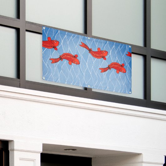 TAPESTRY KOI FISH Banner (Buitenkant Gebouw)