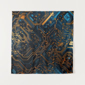 Tapestry met elektronische schakelingen wandkleed (Voorkant (horizontaal))