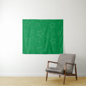 Tapestry met groene sterren wandkleed (In Situ (horizontaal))
