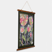 Tapestry - Mixed Media Flowers Hangend Wandkleed (Gebogen)