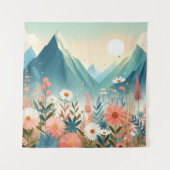 Tapestry Mountain Wildflowers Natuur Art Wandkleed (Voorkant)