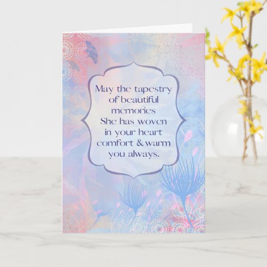 Tapestry of Memories Sympathy Loss of a Sister Kaart (Gele Bloem)